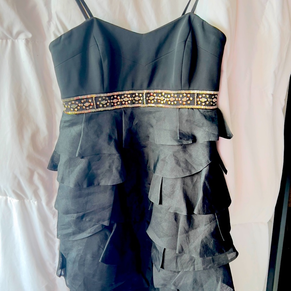 Mini black party dress, size 2